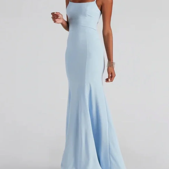 Windsor Dresses | Meadow Formal Lace-Up Blue Dress Nwt Size 13 | Color: Blue | Size: Size 13 | Glamourgirls4's Closet